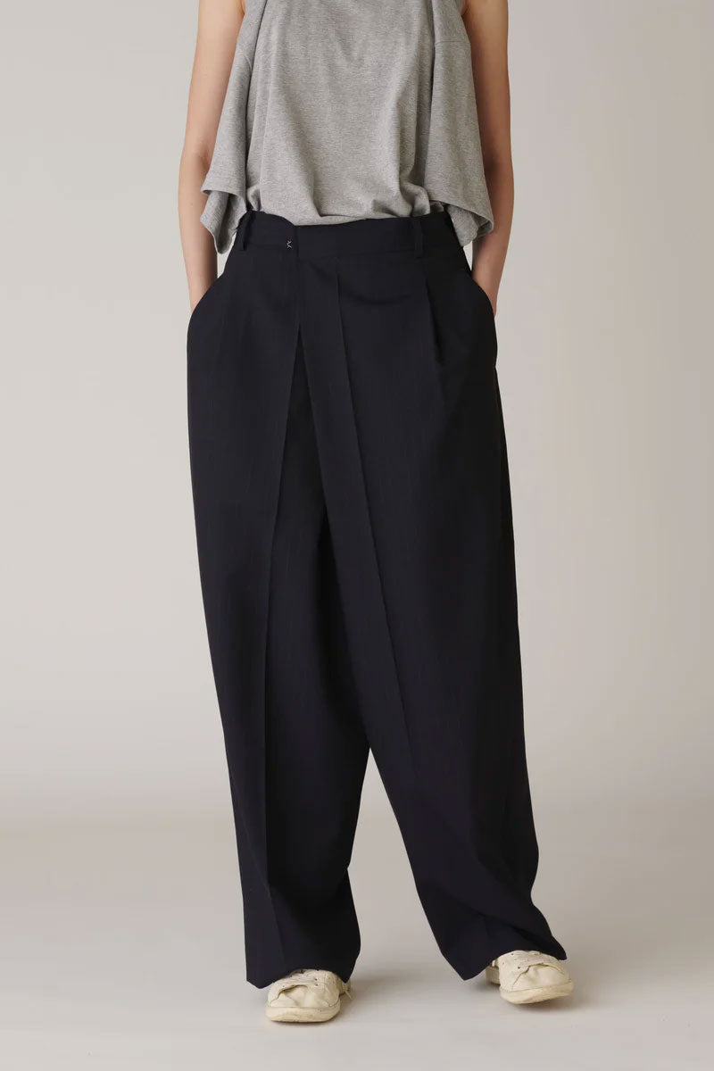 
                  
                    Wool Over Size Pants -NAVY STRIPE-
                  
                