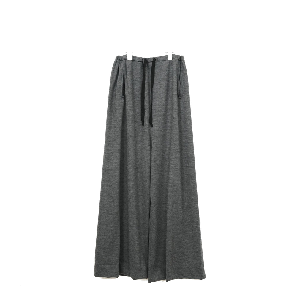 ALISON TROUSERS / HIGH GAUGE PURE WOOL JERSEY -DK GREY-