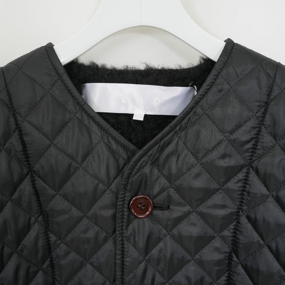 【極美品・2way・ラムレザー】ダイアグラム ダッフルコート キルティング 黒 キルティングコート-BLACK- – OBLIGE