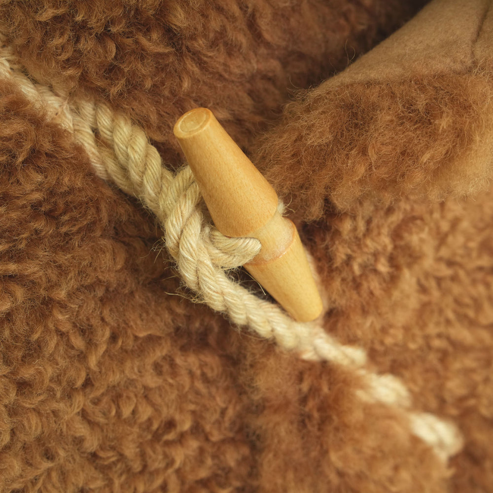 
                  
                    DOUBLE FACE FAUX SHEARLING DUFFLE JACKET-CREAM-
                  
                