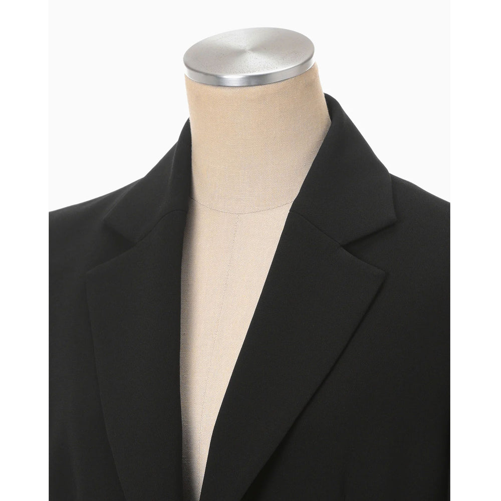 Acetate Polyester Collarless Suit Jacket - black – OBLIGE