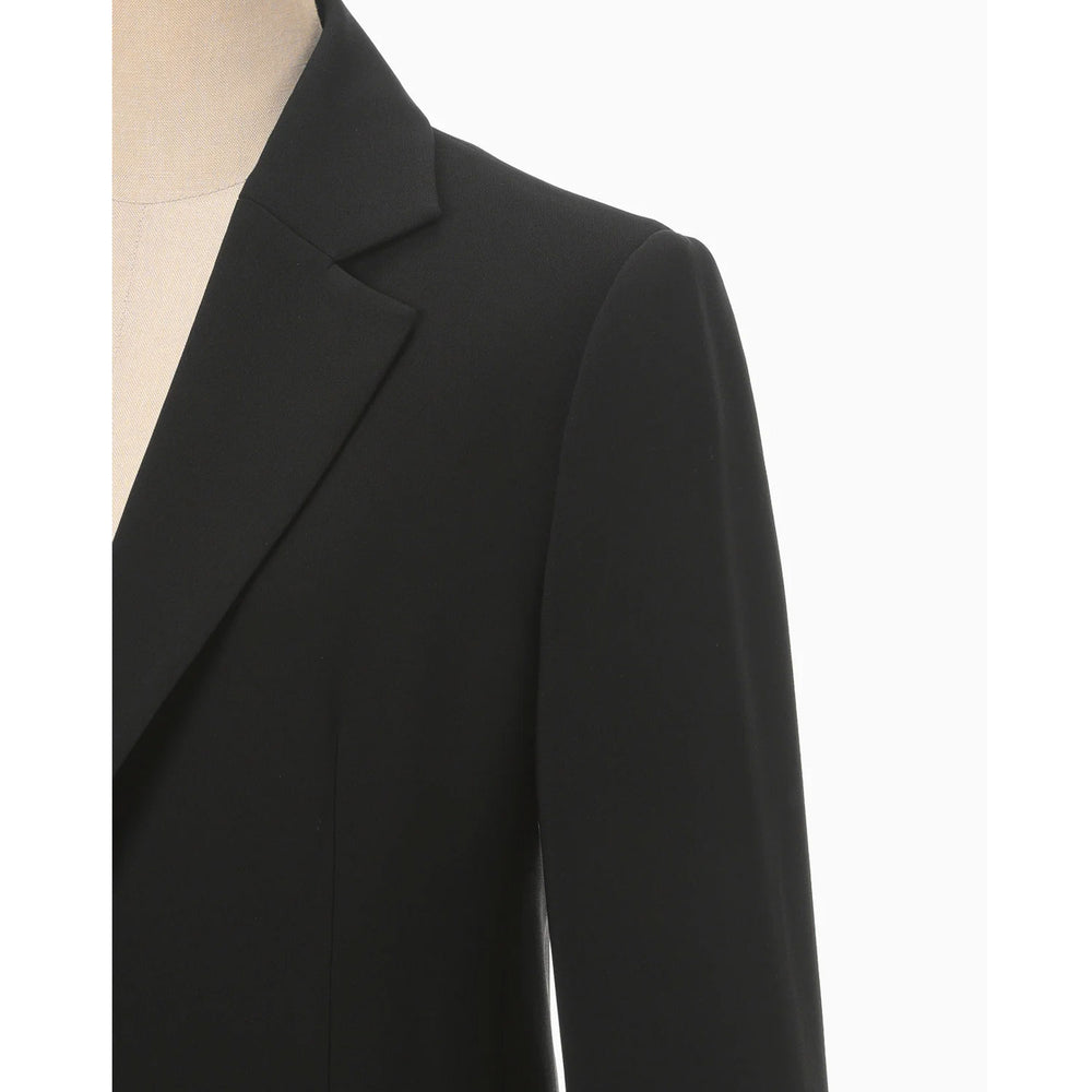 Acetate Polyester Collarless Suit Jacket - black – OBLIGE