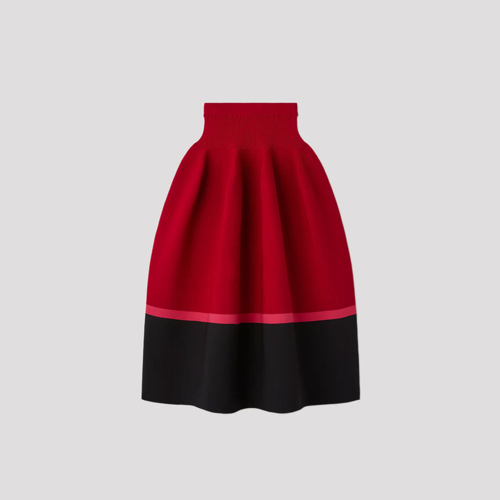 POTTERY SKIRT -MAROON RED MULT-
