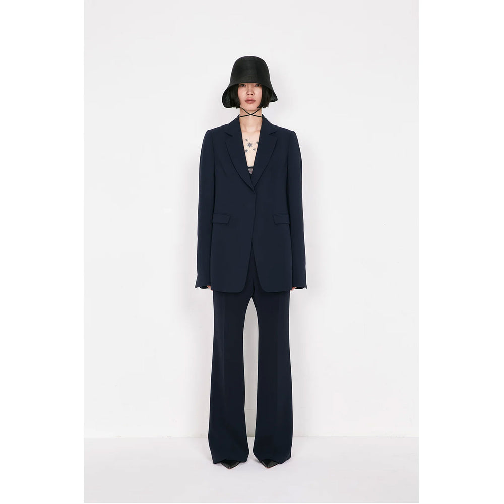 
                  
                    Acetate Polyester Collarless Suit Jacket - black
                  
                