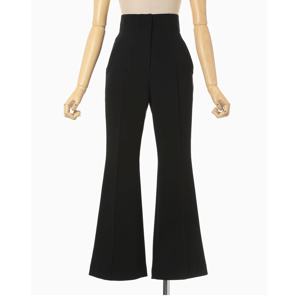
                  
                    Acetate Polyester Collarless Cropped Suit Trousers - black
                  
                