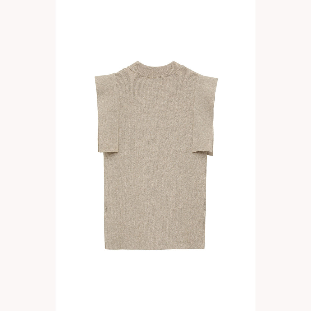 
                  
                    SQUARE SLEEVE KNIT TOPS -BEIGE-
                  
                