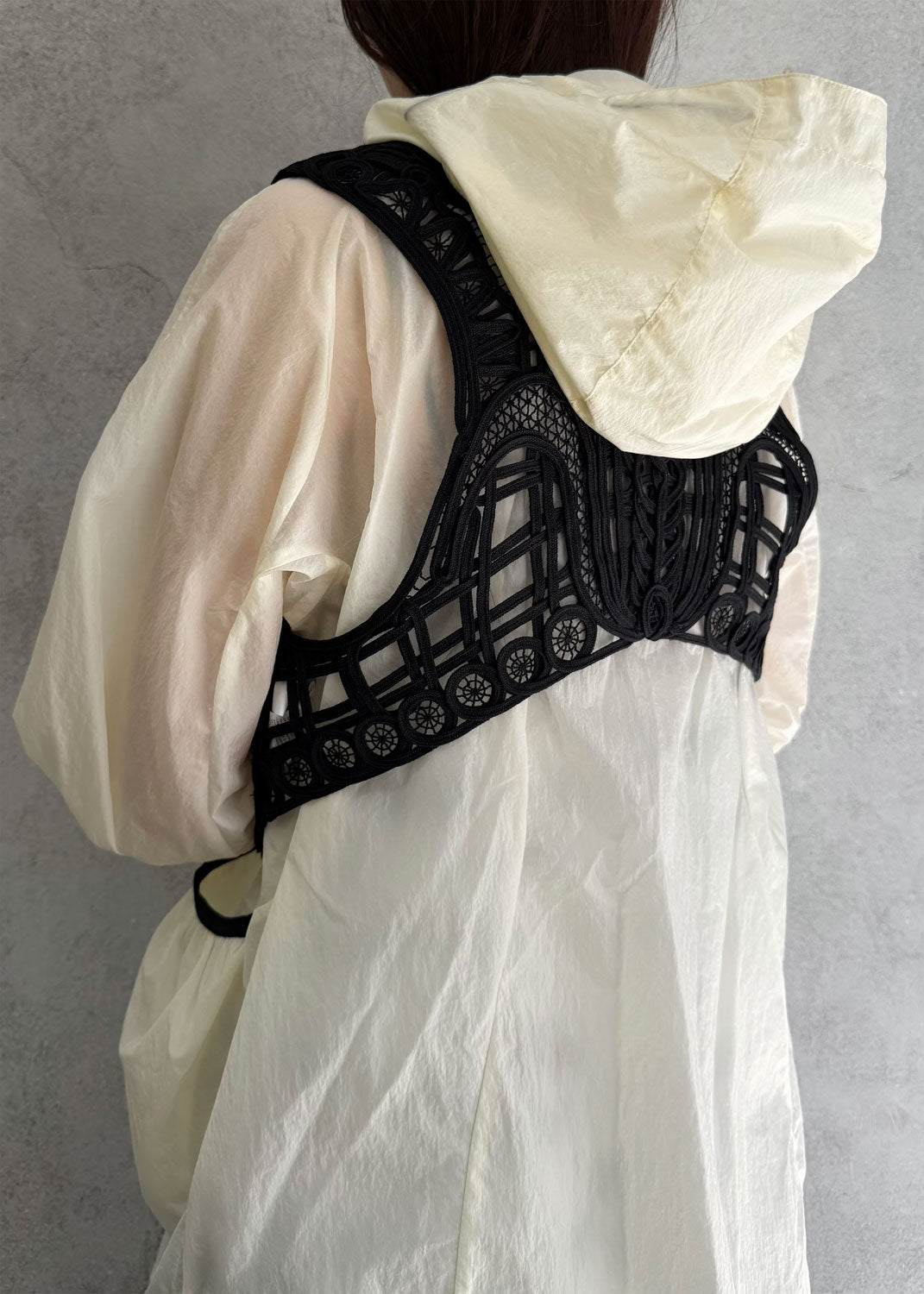 
                  
                    Nylon Oversized Jacket with Cording Embroidery Vest
                  
                