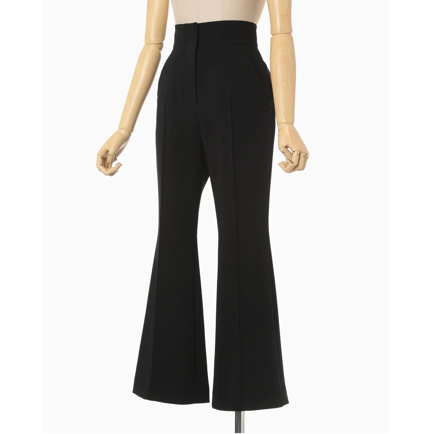 
                  
                    Acetate Polyester Collarless Cropped Suit Trousers - black
                  
                