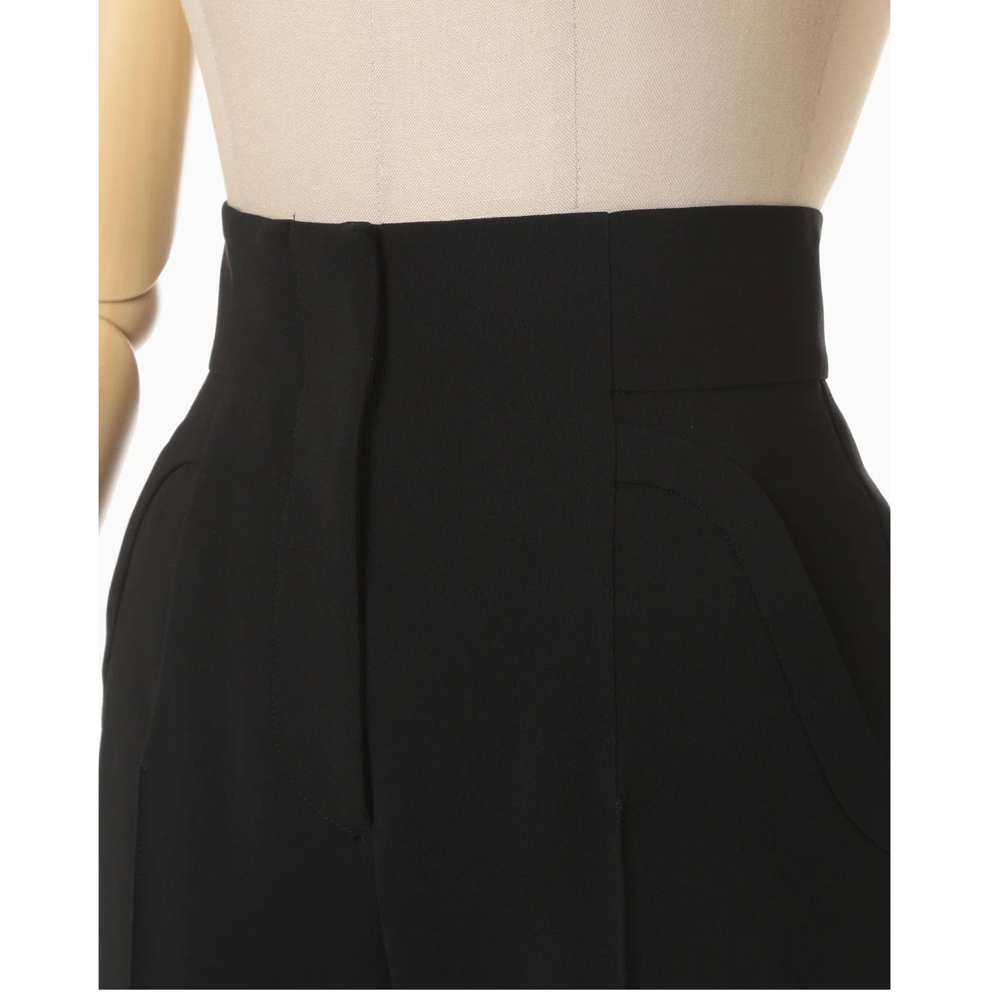 
                  
                    Acetate Polyester Collarless Cropped Suit Trousers - black
                  
                