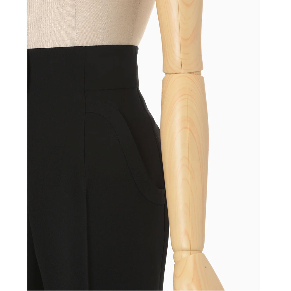 
                  
                    Acetate Polyester Collarless Cropped Suit Trousers - black
                  
                