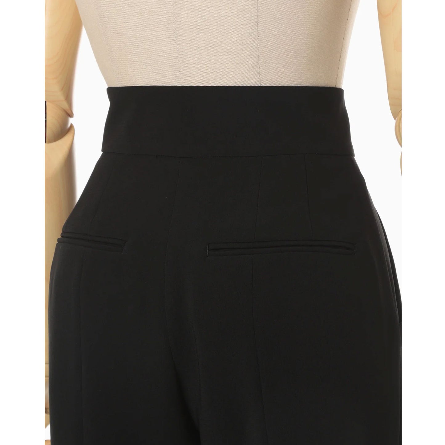 
                  
                    Acetate Polyester Collarless Cropped Suit Trousers - black
                  
                