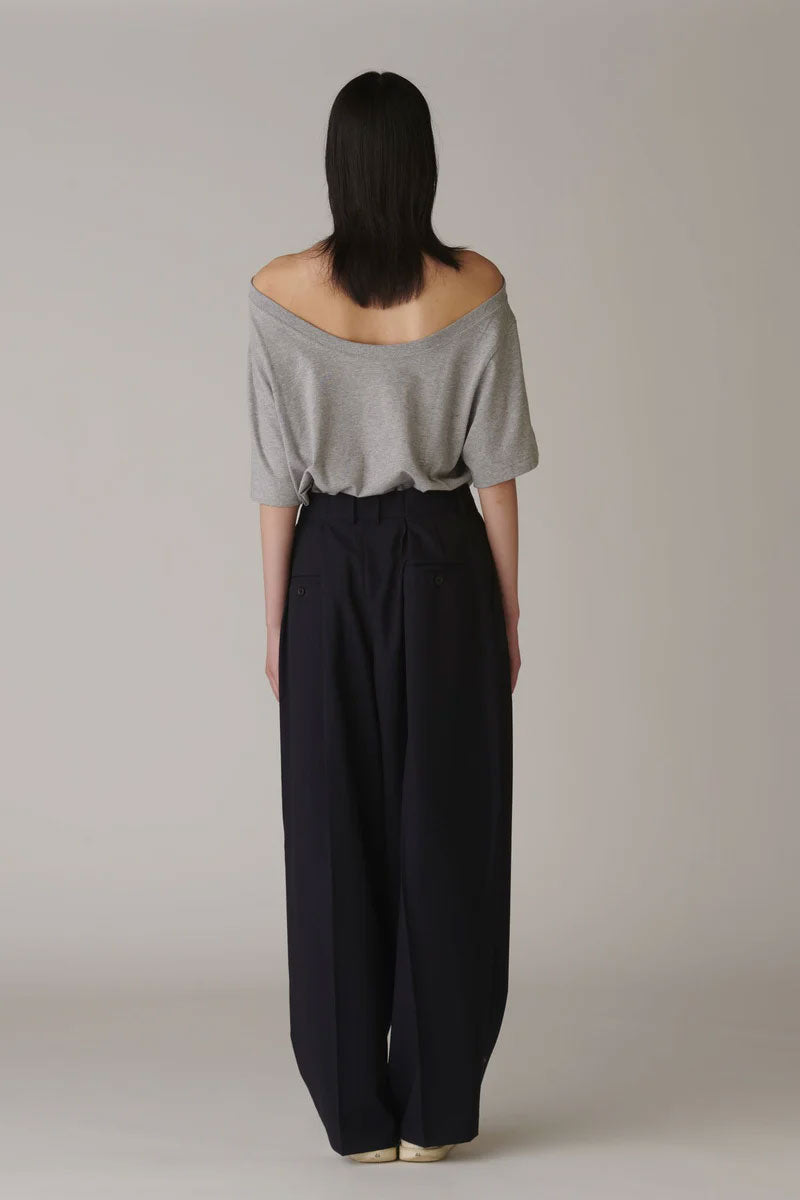 
                  
                    Wool Over Size Pants -NAVY STRIPE-
                  
                