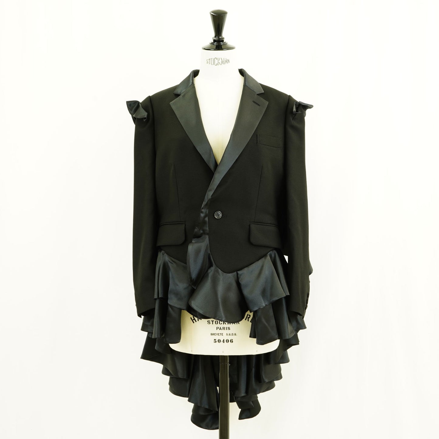 
                  
                    swallowtail ruffle jacket
                  
                