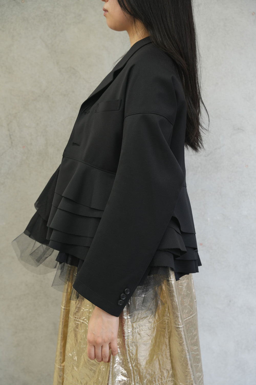 ペプラムジャケット-BLACK- – OBLIGE