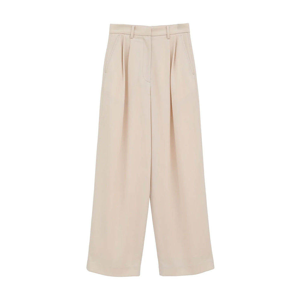 BASIC TUCK PANTS -IVORY-