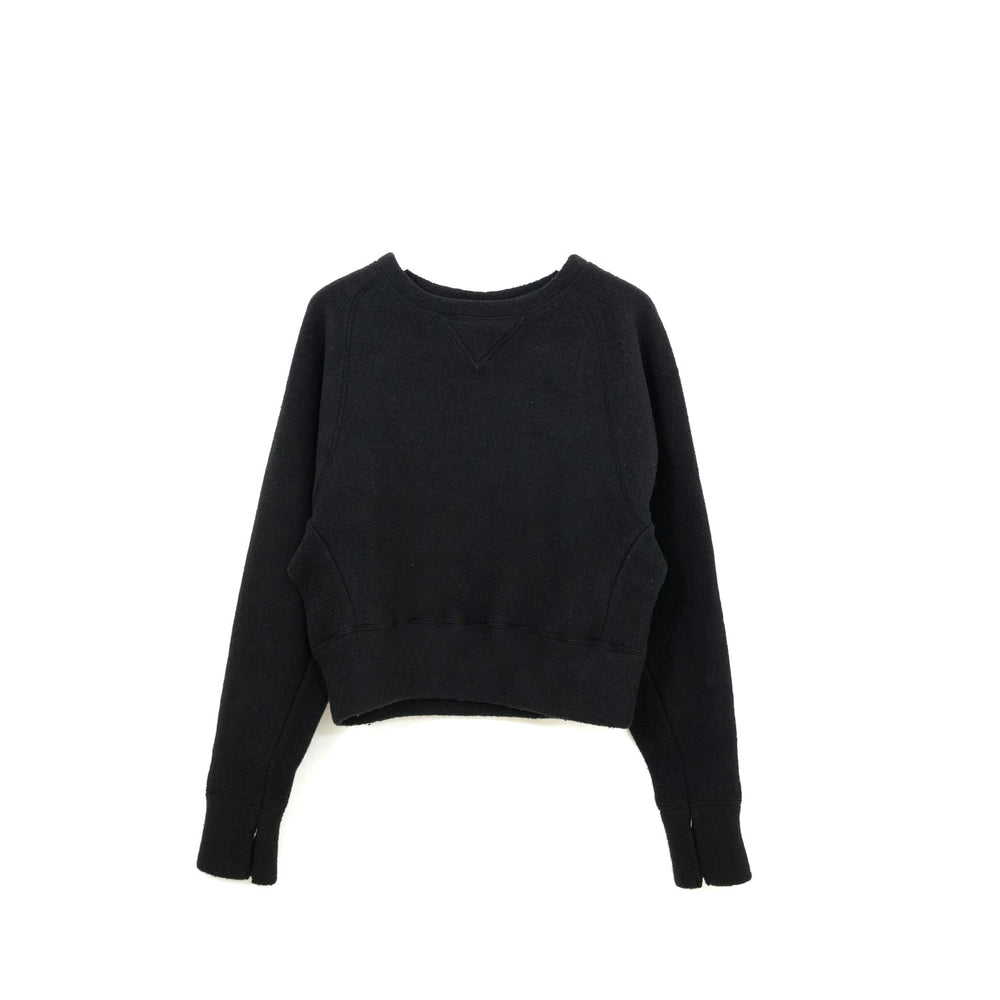 SLIT SLEEVE SWEAT -BLACK-