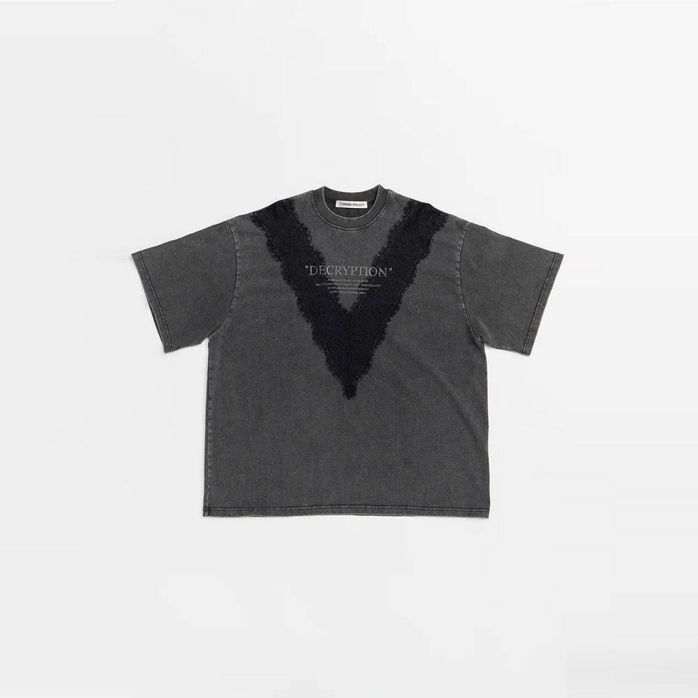 V-Cut Lace Logo Top