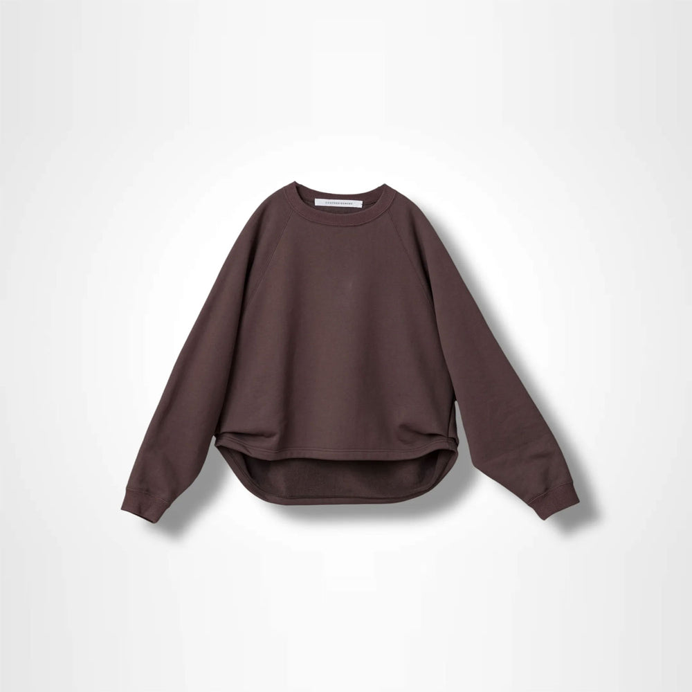 KAYA TUCKED HEM TOP -CHOCOLATE-