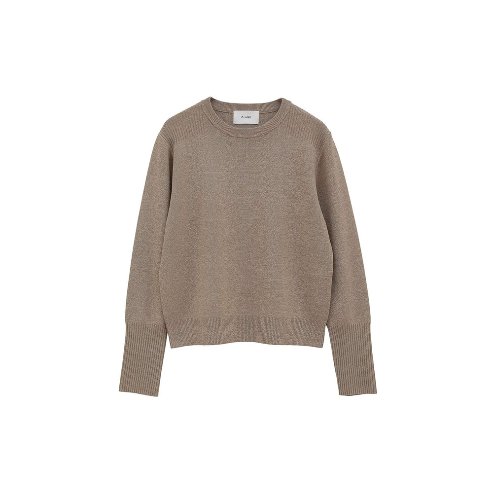 BASIC COMPACT KNIT TOPS -BEIGE-