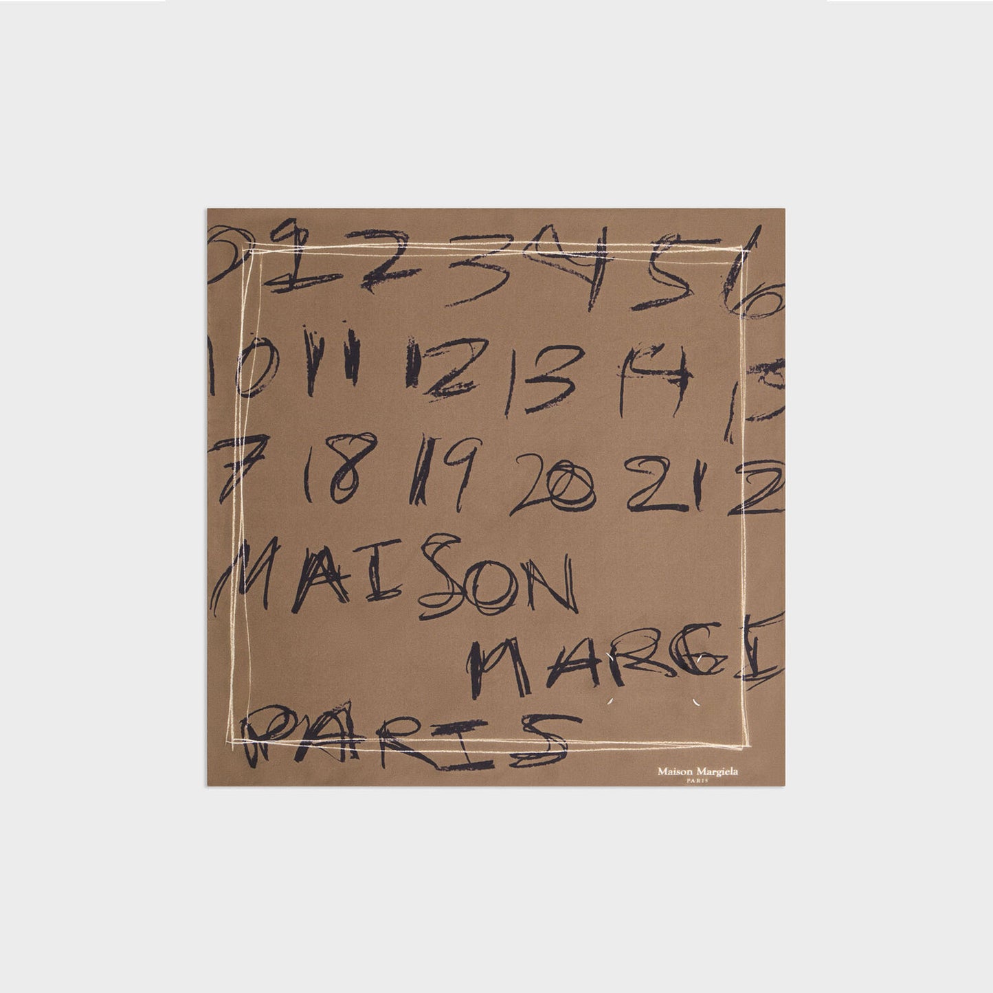 
                  
                    Numbered Silk Scarf -OLIVE-
                  
                