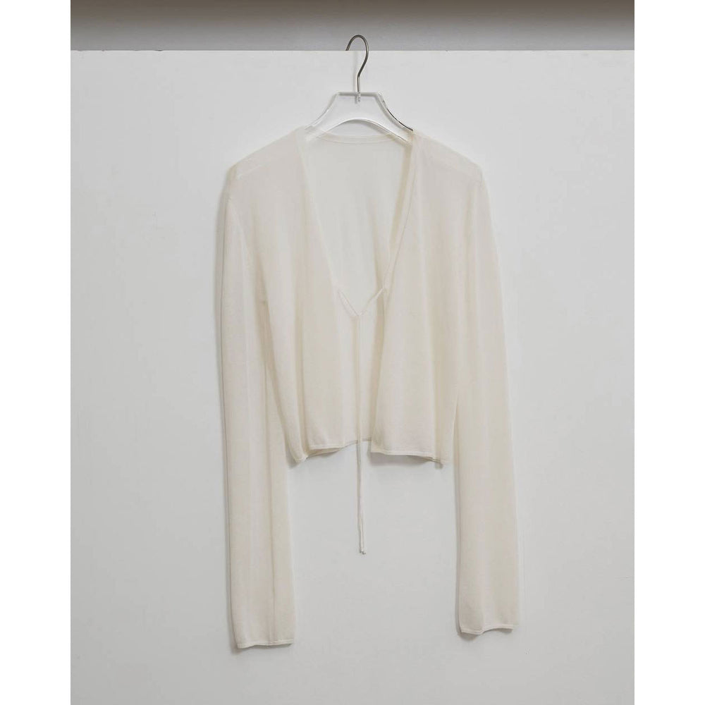 Compact Sheer Knitcardigan -WHITE- – OBLIGE