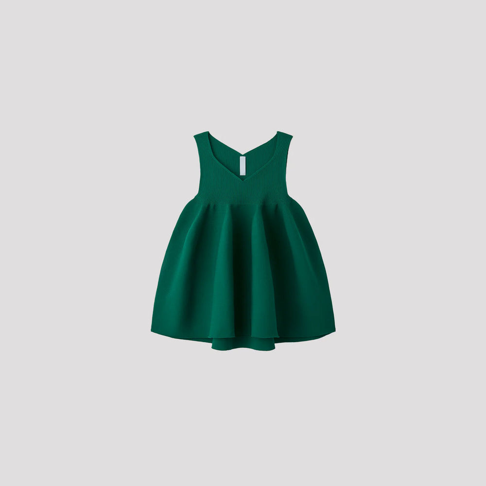 POTTERY SLEEVELESS BUST FLARE TOP -PINE GREEN-