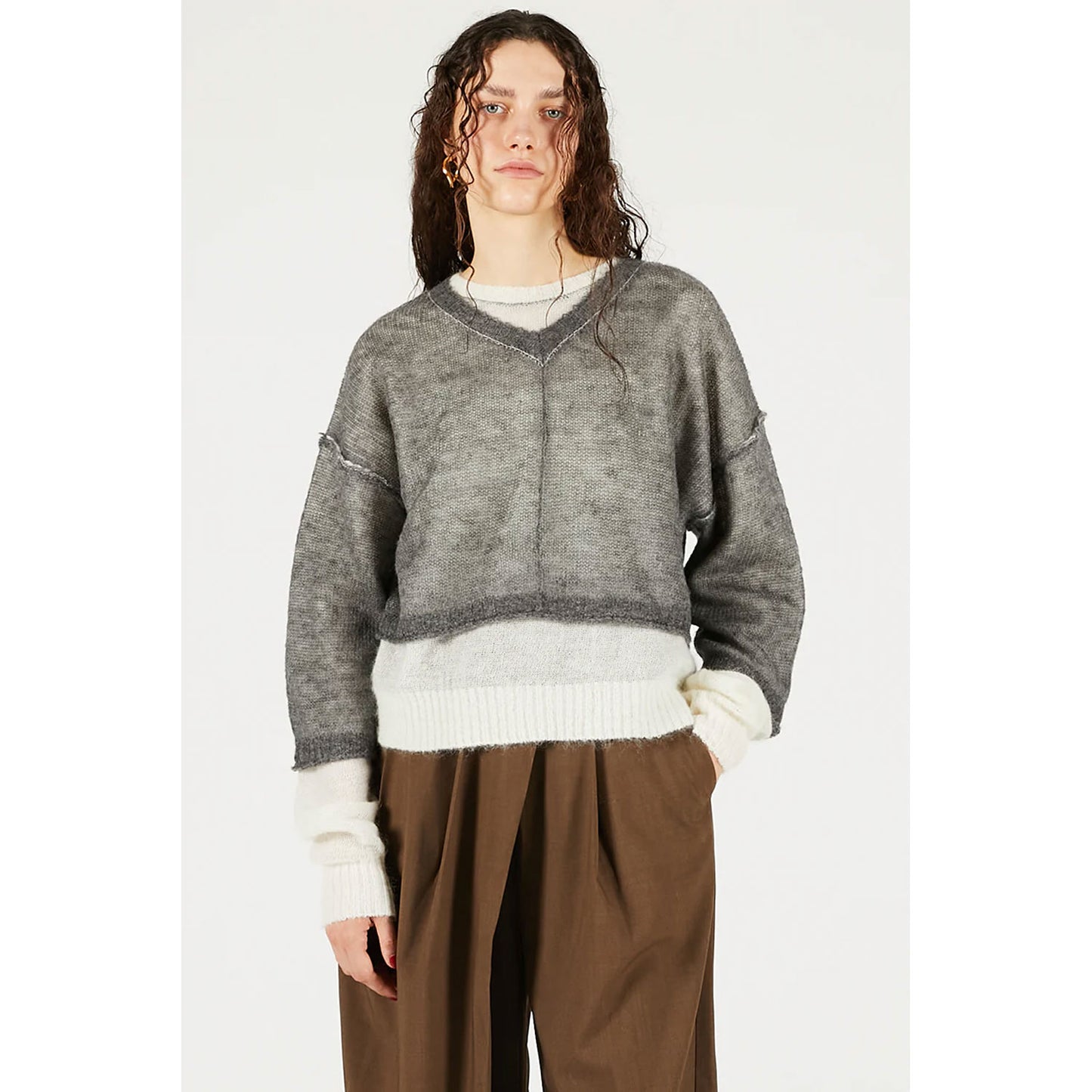 
                  
                    Reversible Mohair Knit -GREY-
                  
                