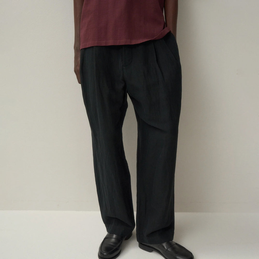 
                  
                    COTTON LINEN VOILE TWO TUCKED EASY PANTS
                  
                