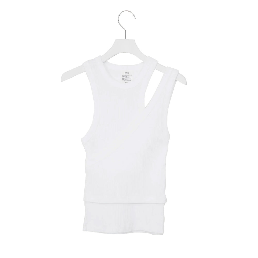 DOUBLE SHOULDER TANK TOP-WHITE-