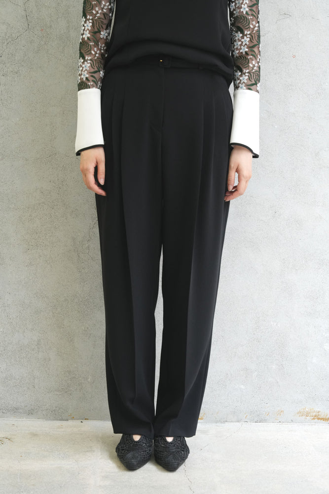 
                  
                    Triacetate Polyester Georgette High Waisted Trousers - black
                  
                