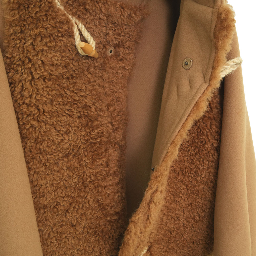 
                  
                    DOUBLE FACE FAUX SHEARLING DUFFLE JACKET-CREAM-
                  
                