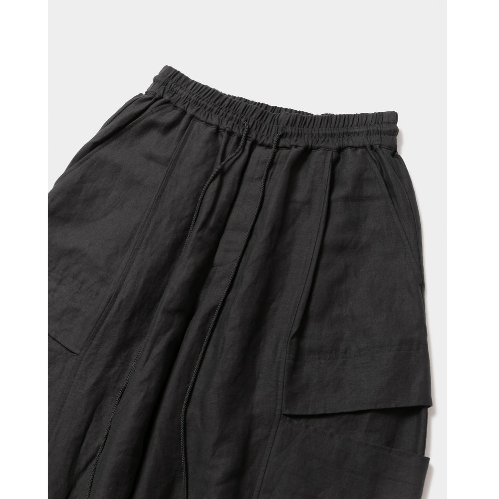 パンツ linen cotton satin bow silhouette pants linen cotton satin bow silhouette pants – OBLIGE