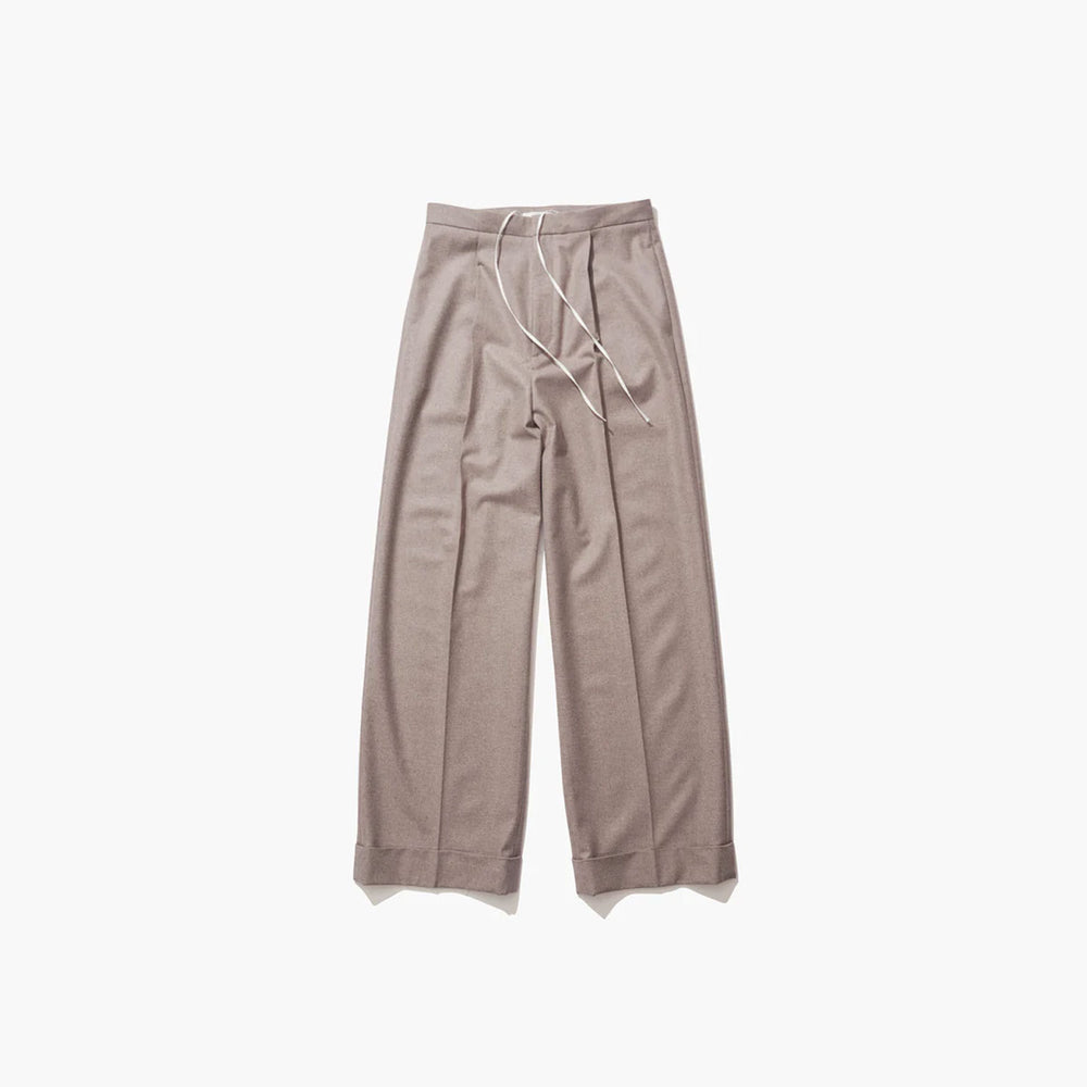 MERINO COLLEGE FLANNEL WIDE STRAIGHT PANTS