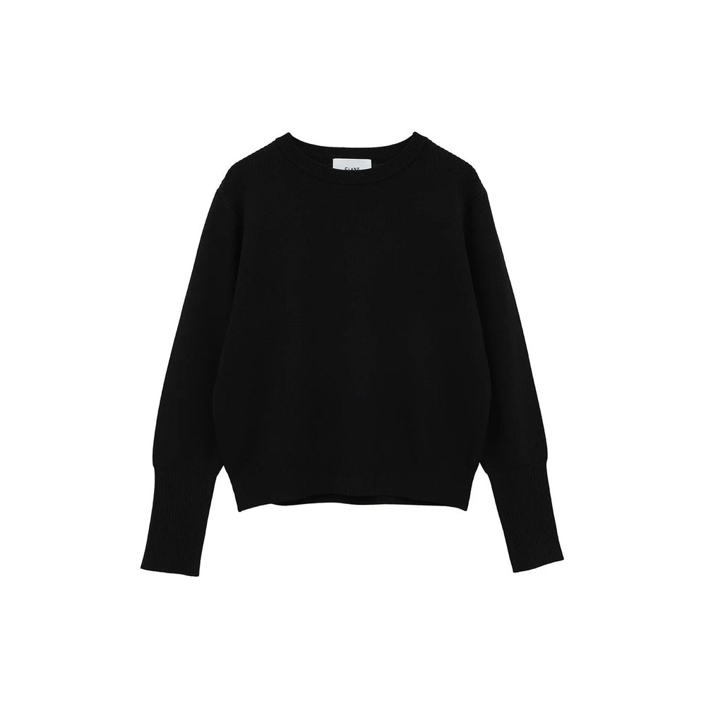 BASIC COMPACT KNIT TOPS -BLACK-