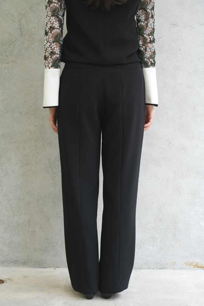 
                  
                    Triacetate Polyester Georgette High Waisted Trousers - black
                  
                
