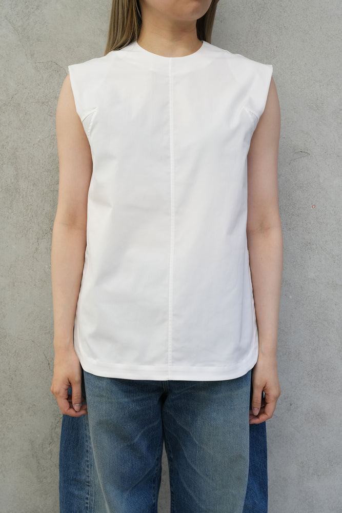
                  
                    TASLAN TWILL SLEEVELESS TOP-WHITE-
                  
                