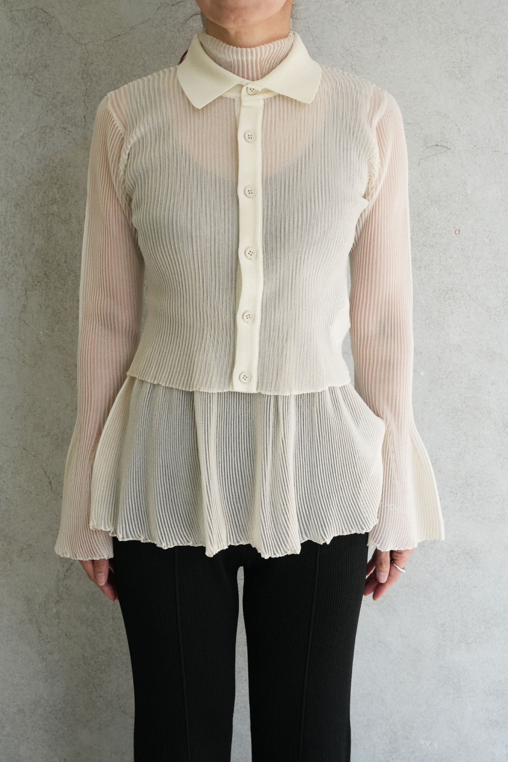 HYPHA LUCENT GLITTER SHIRT CARDIGAN-PEARLGOLD – OBLIGE
