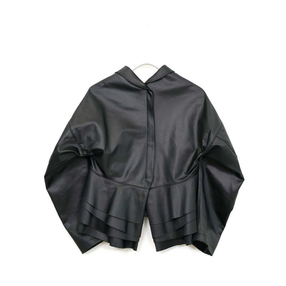 
                  
                    ペプラムフェイクレザージャケット-BLACK-
                  
                