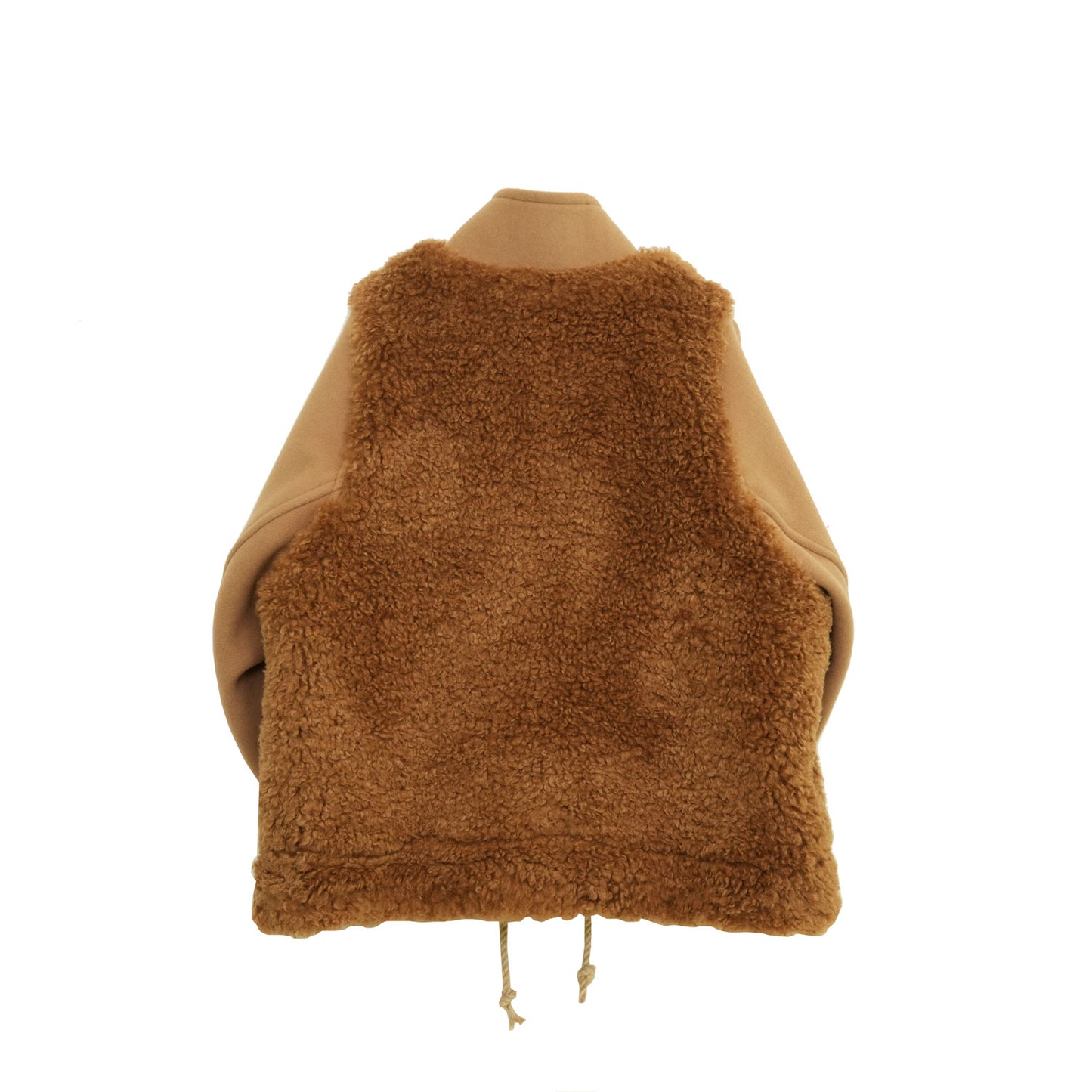 
                  
                    DOUBLE FACE FAUX SHEARLING DUFFLE JACKET-CREAM-
                  
                