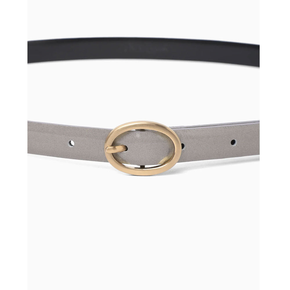 小物 Cow Hide Leather Narrow Belt Cowhide Leather Narrow Belt -Silver- ｜ 牛革レザーシルバー