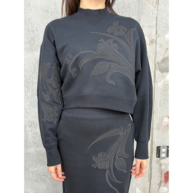 
                  
                    Floral Embroidery Short Sweat Top -LIGHT BLUE-
                  
                