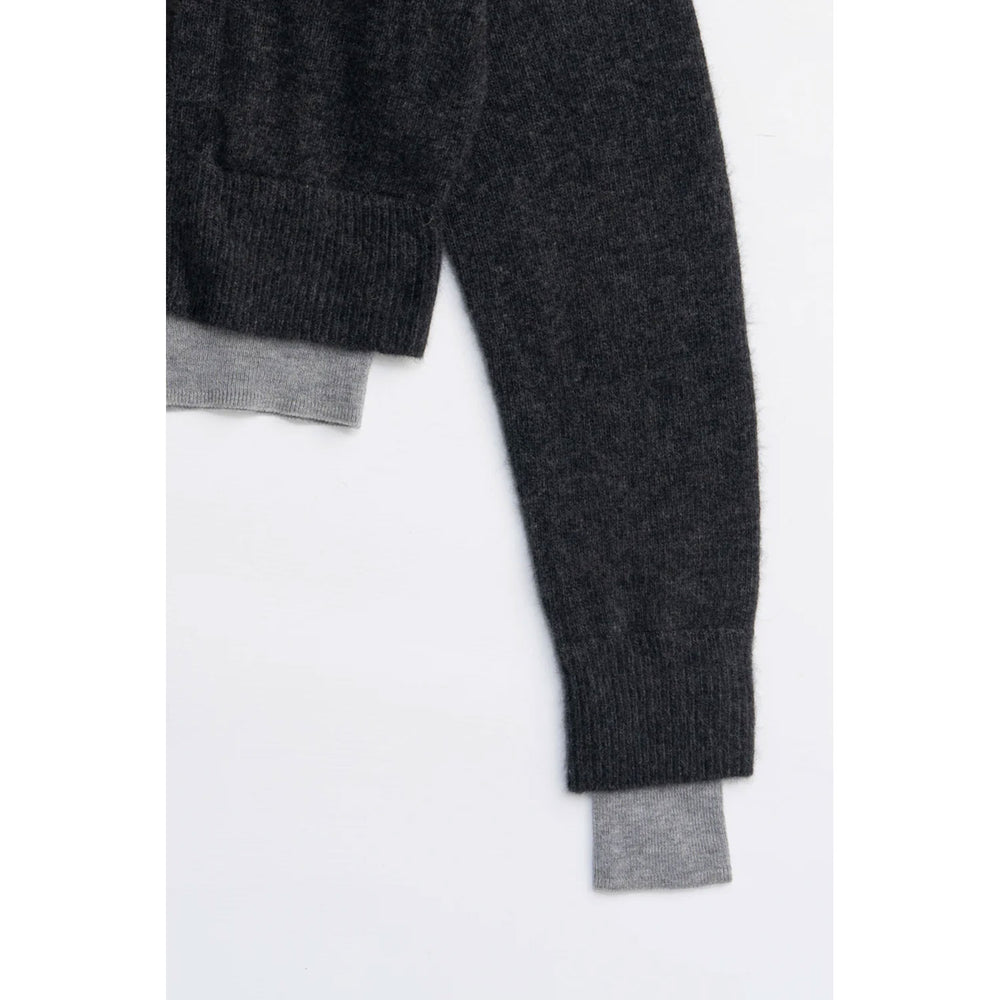 
                  
                    V-Neck Layered CardiganC.GREY-
                  
                