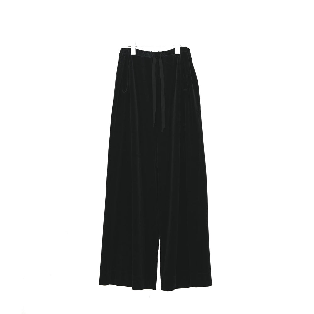 ALISON TROUSERS/ VELOUR SMOOTH -BLACK-