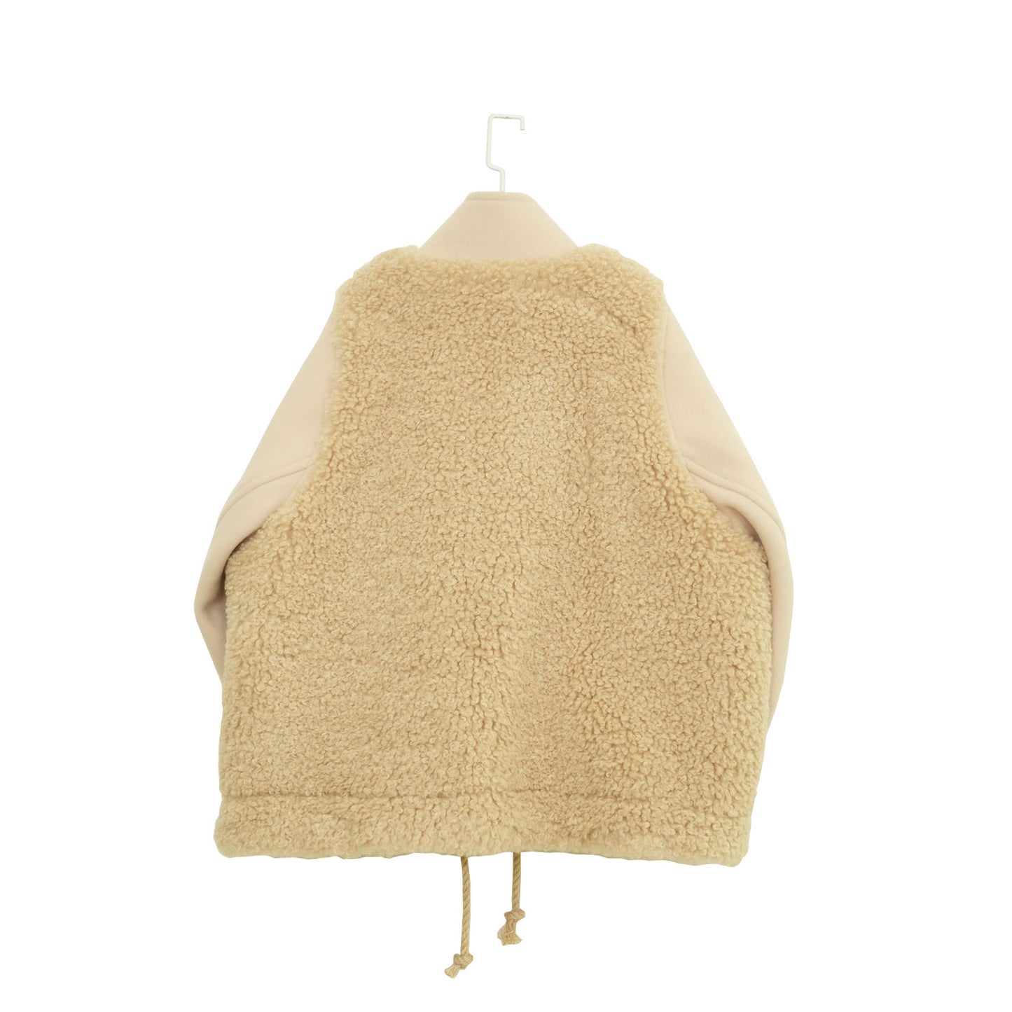 
                  
                    DOUBLE FACE FAUX SHEARLING DUFFLE JACKET-CREAM-
                  
                