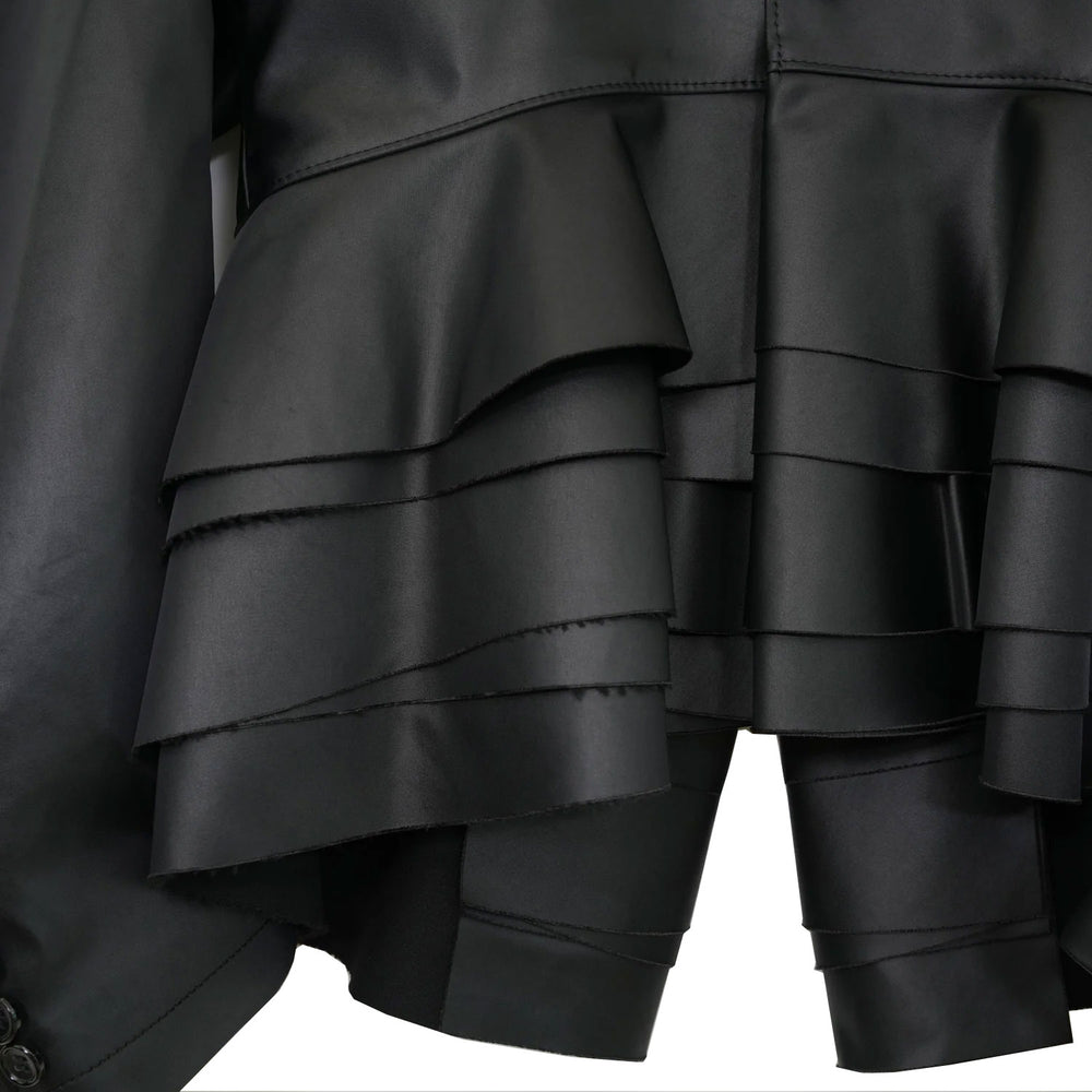 
                  
                    ペプラムフェイクレザージャケット-BLACK-
                  
                