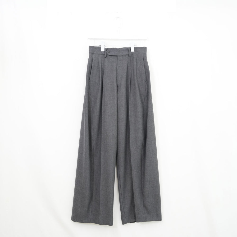 DOESKIN BARREL-LEG PANTS-CHACOAL-