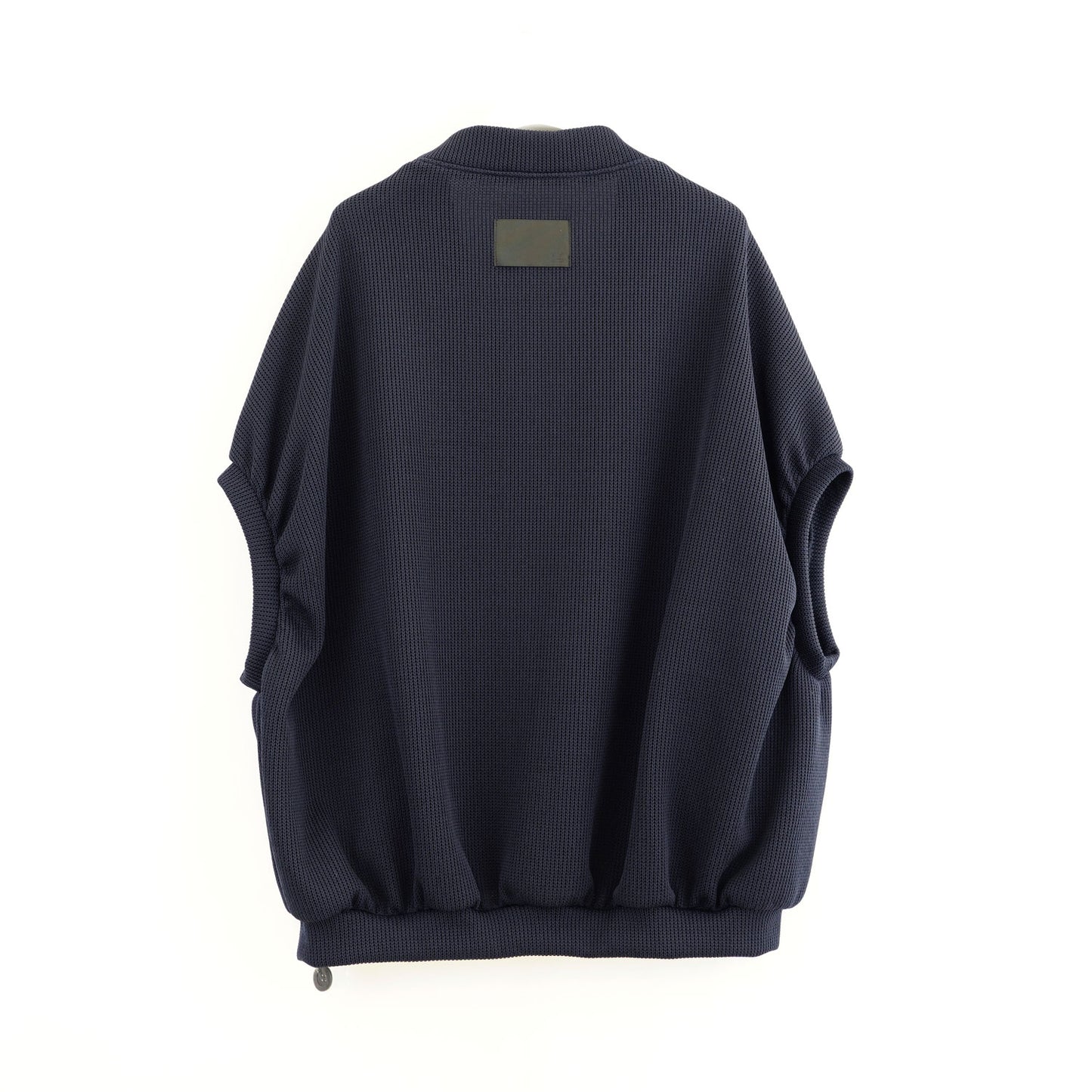 
                  
                    NEELA PUFF SLEEVE CARDIGAN / HI-LO GAUGE KNIT-LIKE JERSEY -NAVY-
                  
                