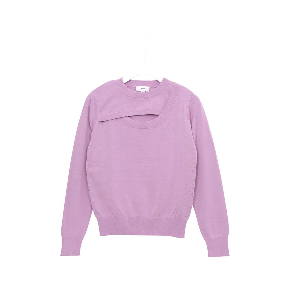 CREW NECK SWEATER -LIGHT PURPLE-