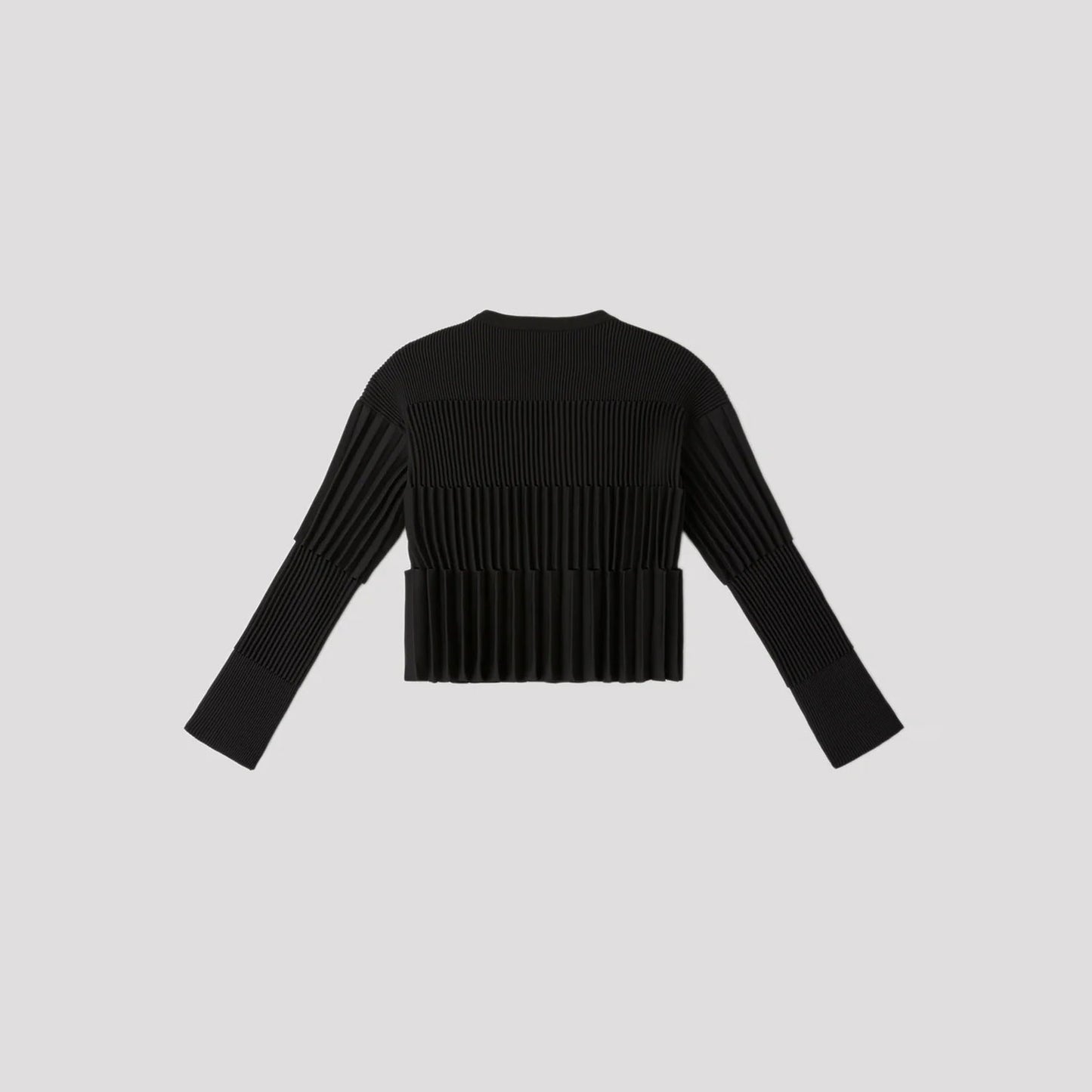 
                  
                    ACCORDION CROPPED CARDIGAN-BLACK-
                  
                
