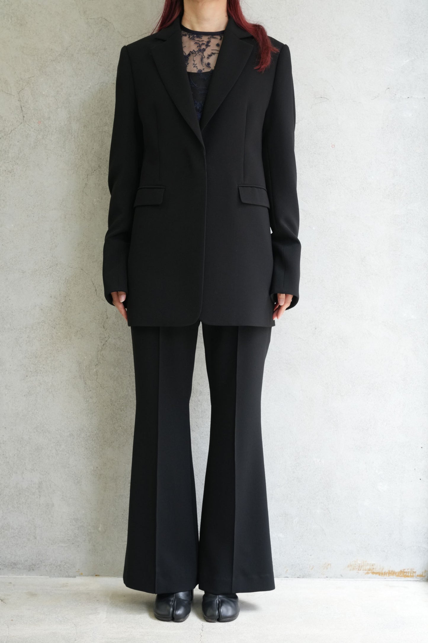 
                  
                    Acetate Polyester Collarless Suit Jacket - black
                  
                